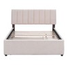Okak Twin/Full/Queen Platform Bed Frame with Upholstered and LED Lights No Box Spring Needed Teddy Fleece Bed with Trundle Easy Assembly - 4 of 4
