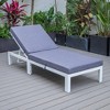 LeisureMod Chelsea Outdoor Patio Lounge Chair with Cushions in White Aluminum - 2 of 4