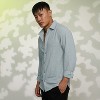 Campus Sutra Men Men's Icy Blue Cubic-Seersucker Shirt - 3 of 4