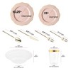 Smarty Had A Party Pink w/ Gold Blossom Rim Plastic Tableware Set - 60 Sets - 2 of 4