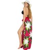 LA LEELA Women's Beach Bikini Swimwear Cover up Wrap Skirt Bathing suit Summer Wraps Sarong Swimsuits for Women One Size Red, Floral - image 4 of 4