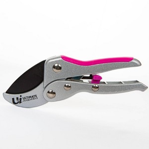 Ultimate Innovations Ratcheting Clippers, Pink: Ergonomic Garden Pruner for Easy Cutting - 1 of 4