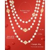 8MM Round Simulated Shell Pearl Strand Layered Necklace for Women, Dainty Multiple Strands Long Necklace for Party, Vintage Costume Jewelry - 4 of 4