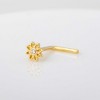 Jewelry Avalanche 20G 14K Yellow Gold Sunflower L-shape Nose Ring Stud - 2 of 4