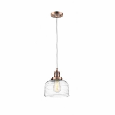 Bell - 1 Light Cord Hung Mini Pendant In Industrial Style-10 Inches Tall and 8 Inches Wide