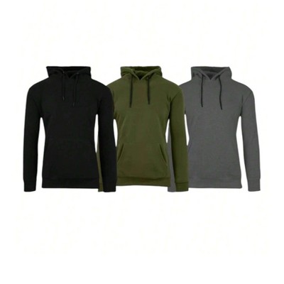 Mens 3 Pack Ultra Soft Fleece Pullover Hoodies