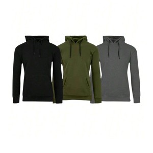 Mens 3 Pack Ultra Soft Fleece Pullover Hoodies - 1 of 2