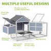 Sandinrayli Large 80-Inch Chicken Coop with Run, Spacious Living Space for Hens, Weatherproof Wooden Outdoor Hutch, Easy to Clean Gray - 3 of 4