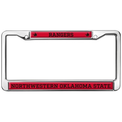Northwestern Oklahoma State University Mascot Full Size Standard License Plate Metal Frame