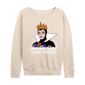 Women's - Disney Princess - You Go Girl Lightweight French Terry Wide Neck Long Sleeve Shirt - 1 of 4
