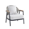 Outdoor Club Chair with Iron Frame, Rope Backrest & Cushions, Weather-Resistant Lounge Patio Armchair-3irtyhousy - 2 of 4