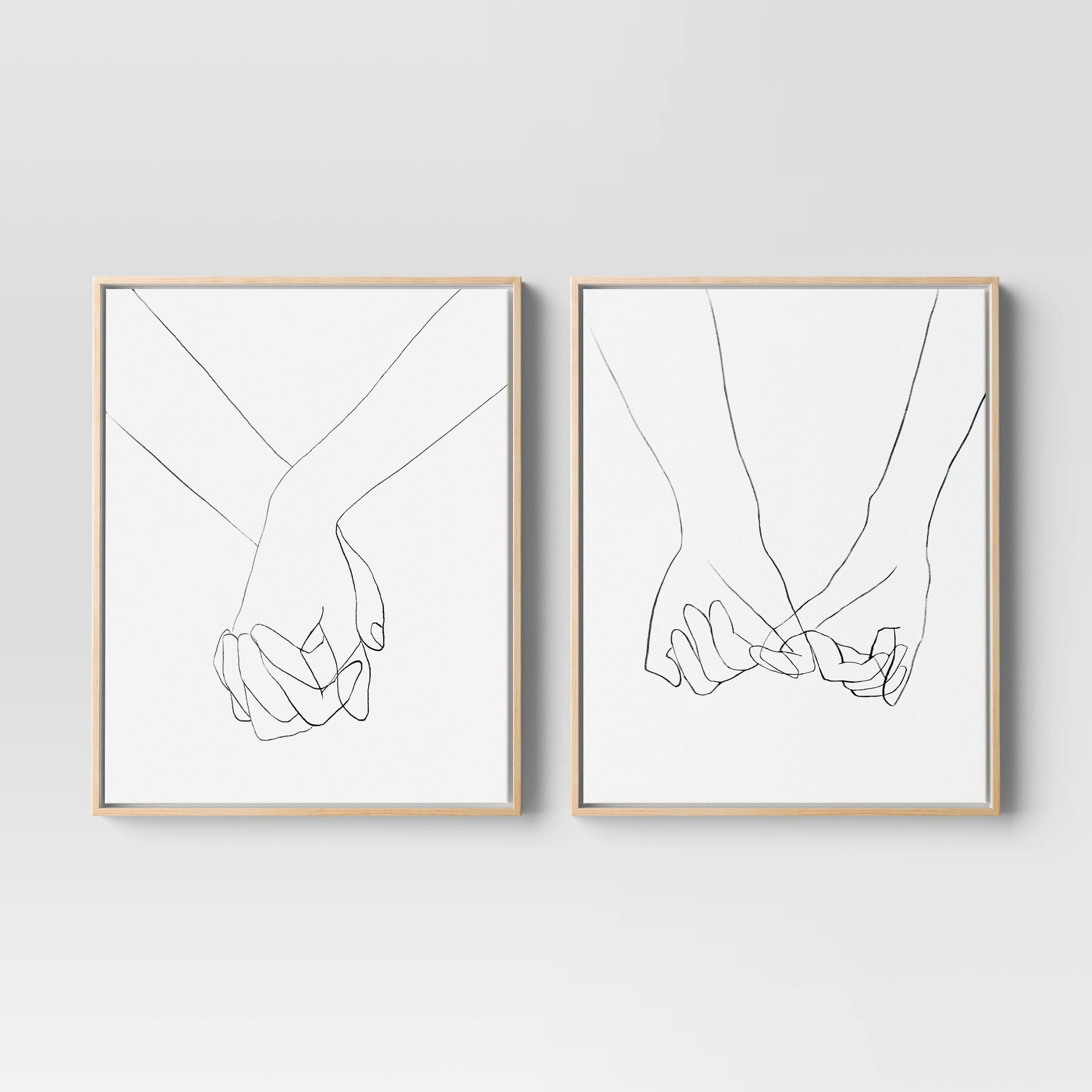 (Set of 2) 16" x 20" Hands Framed Canvas - Threshold™