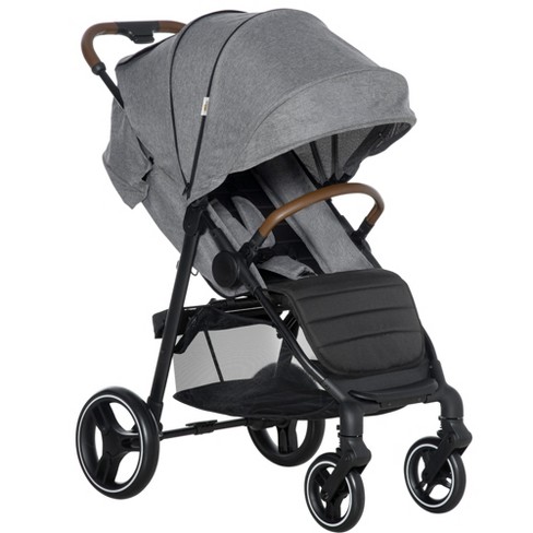 Qaba Lightweight Baby Stroller w/ One Hand Fold, Toddler Travel Stroller w/ Cup Holder, All Wheel Suspension, Adjustable Backrest Footrest - image 1 of 4