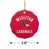 Wesleyan University Cardinals Logo Porcelain Scalloped Holiday Christmas Tree Ornament - 3 of 4