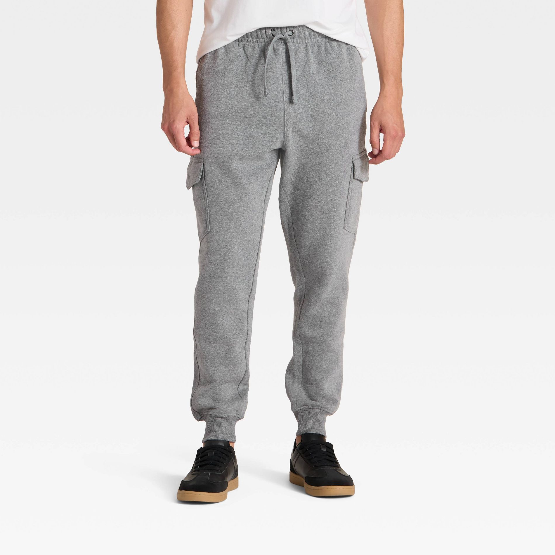 Men's Cargo Fleece Jogger Pants - Goodfellow & Co™ Dark Gray S