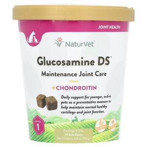 NaturVet Glucosamine DS, Maintenance Joint Care + Chondroitin, For Dogs & Cats, Level 1, 70 Soft Chews, 5.4 oz (154 g) - 1 of 4