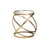 Desma Glam with Luxe Metal and Mirrored Glass End Table Gold - Baxton Studio - 2 of 4