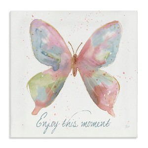 Stupell Industries Enjoy This Moment Butterfly Canvas Art - 1 of 4