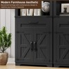 Farmhouse Bookshelf with Storage Cabinet & Adjustable Shelves, Tall Bookcase with Drawer and Barn Doors - 4 of 4