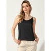 Allegra K Women's Satin V Neck Spaghetti Strap Summer Cami Tops - 3 of 4
