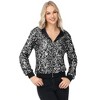 Anna-Kaci Women's Zip-Up Hoodie Jacket with Allover Sequin Embellishments and Ribbed Trim - 2 of 4