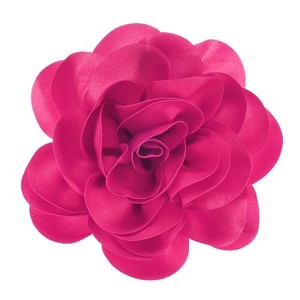 Unique Bargains Alloy Satin Fabric Big Rose Flower Dainty Brooches Pins 1 Pc - 1 of 4