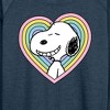 Women's - Peanuts - Snoopy Heart Lightweight French Terry Wide Neck Long Sleeve Shirt - 2 of 4