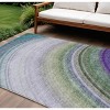 Teal Blue Artichoke Green And Green Abstract Washable Indoor Outdoor Area Rug - 2 of 4