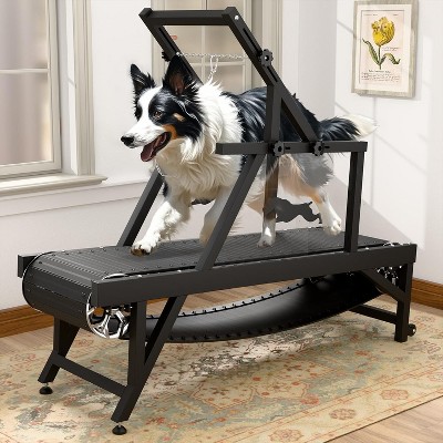 HINXIETIE Dog Treadmill Slat Mill for Large/Medium Dogs with Brake & Plastic Track, Supports up to 250LBS