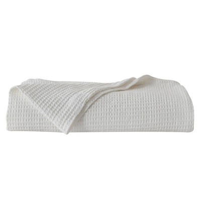 White Cotton Waffle Weave Throw Blanket 50"x60"
