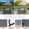 MUKE Outdoor Dining Set with Umbrella, 8-Piece Glass Table & 6 Folding Chairs for Patio, Garden, or Backyard - 2 of 4