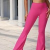 Anna-Kaci Active Women's High Waist Flare Leg Yoga Pants with Side Slit Detail - 2 of 4