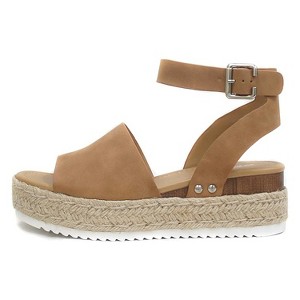 Soda TOPIC Women's Open Toe Espadrilles Platform Wedge Sandals - 1 of 4