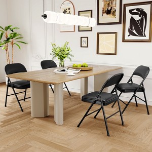 Set of 2/4 Folding Chairs with Padded Cushions Hold Up to 350 Pounds for Dining Room, Home Office, Indoor and Outdoor Events - 1 of 4