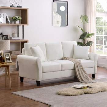 Clio Velvet Upholstered 3 Seater Sofa Couch,78 inches Long Sofas,Modern Velvet Couch 3 Seater Sofa with 2 Pillow-Maison Boucle
