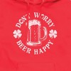 Men's - Instant Message - Don't Worry Beer Happy Graphic Fleece Pullover Hoodie - 2 of 4