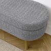 Airsurfer Ottoman Oval Storage Bench with Rubber Wood Legs, Upholstered Seat, Modern Entryway Furniture - 3 of 4