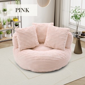 Hrinhom 45" W Modern Bean Bag Chair,Corduroy Lazy Sofa Couch with Pillows and Handle - 1 of 4