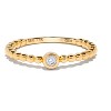 H.J. Namdar 0.05 ct tw Round Diamond Bezel Set Beaded Stack Ring 14K Gold Natural Diamonds - 2 of 4