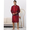 Lars Amadeus Men's Henley Collar Color Block Plaid Nightshirt - 2 of 4