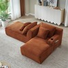 VASIP Compressible Double Chaise Lounge with Cupholders ,Fluffy Upholstered Sleeper Loveseat, for Living Room, Bedroom Reading, No Assembly Required. - 3 of 4