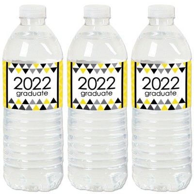 Big Dot of Happiness Yellow Grad - Best is Yet to Come - 2022 Yellow Graduation Party Water Bottle Sticker Labels - Set of 20