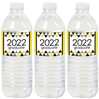 Big Dot of Happiness Yellow Grad - Best is Yet to Come - 2022 Yellow Graduation Party Water Bottle Sticker Labels - Set of 20