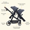 Double Tandem Stroller with Bassinet - 2-in-1 Reversible Seats, Foldable, 5-Point Harness, Large Storage, Lightweight Aluminum - 3 of 4