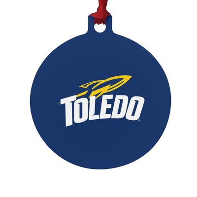 University of Toledo Rockets Logo Aluminum Holiday Christmas Tree Ornament