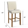 26" Portland  Upholstered Counter Height Barstool Wood(Set of 2) -Maison Boucle - 3 of 4