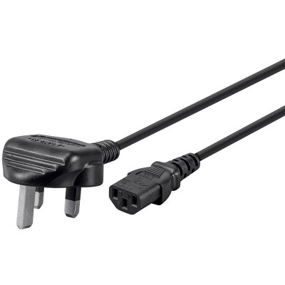 Monoprice 3-Prong Power Cord - 3 Feet - Black, England British Cable, BS 1363 (UK) to IEC 60320 C13, 18AWG, 5A/1250W, 250V For Laptop Computer