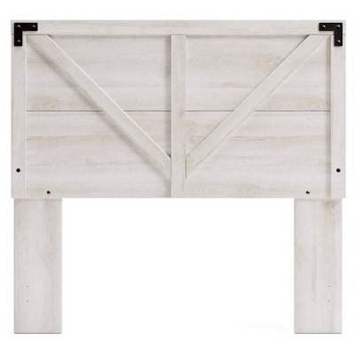 Full Whitewash Wood Panel Headboard with Crossbuck Detail