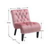 TOAOTBNBO Upholstered Fabric Button Comfortable Armless Chair, Cozy Reclining Accent Chair for Reading Lazy Armless Chair with Soft Cushion - 3 of 4
