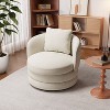 Hrinhom 30"W Swivel Barrel Accent Chair,Upholstered Armchair with Pillow - 3 of 4